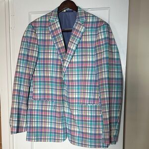 Plaid madras men’s blazer